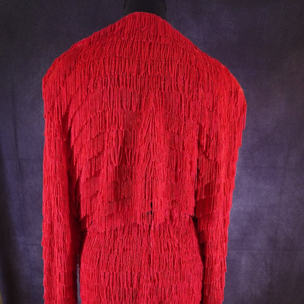 Vintage Fringe Skirt and Jacket -With Shoulder Pads